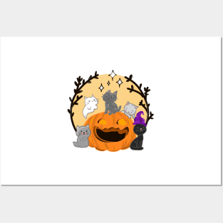 Halloween cats Posters and Art